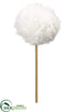 Silk Plants Direct Pompon Pick - White - Pack of 36