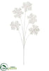 Silk Plants Direct Glittered Snowflake Spray - White - Pack of 12