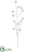 Silk Plants Direct Glittered Plastic Pine Cone Spray - White - Pack of 12