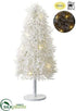 Silk Plants Direct Glittered Plastic Twig Tree With Light And USB Cable - White - Pack of 2