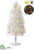 Glittered Plastic Twig Tree With Light And USB Cable - White - Pack of 2