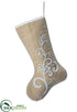 Silk Plants Direct Beaded Scroll Cotton Jute Stocking - Natural White - Pack of 12