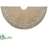 Silk Plants Direct Beaded Scroll Cotton Jute Tree Skirt - Natural White - Pack of 3