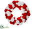 Silk Plants Direct Pompon Wreath - Red White - Pack of 2