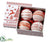Ball Ornament - Red White - Pack of 8