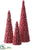 Cord Cone Topiary - Red White - Pack of 2