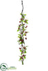 Silk Plants Direct Berry, Jingle Bell Garland - Red White - Pack of 6