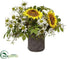 Silk Plants Direct Sunflowers - Yellow White - Pack of 1