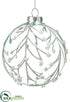 Silk Plants Direct Berry Glass Ball Ornament - Seafoam White - Pack of 6