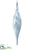 Glass Finial Ornament - Blue White - Pack of 6