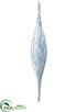 Silk Plants Direct Glass Finial Ornament - Blue White - Pack of 3