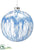 Glass Ball Ornament - Blue White - Pack of 6