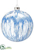 Silk Plants Direct Glass Ball Ornament - Blue White - Pack of 6