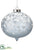 Snowed Glass Onion Ornament - Blue White - Pack of 4