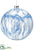 Glass Ball Ornament - Blue White - Pack of 1