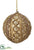 Rhinestone Ball Ornament - Gold White - Pack of 4