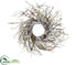 Silk Plants Direct Snowed Pine Cone, Twig Wreath - Brown White - Pack of 2