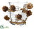 Pine Cone,  Snowflake Candleholder - Brown White - Pack of 6
