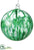 Glass Ball Ornament - Green White - Pack of 6