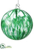 Silk Plants Direct Glass Ball Ornament - Green White - Pack of 6