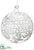 Merry Christmas Glass Ball Ornament - Clear White - Pack of 12