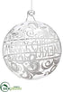 Silk Plants Direct Merry Christmas Glass Ball Ornament - Clear White - Pack of 12