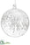 Snowed Glass Ball Ornament - Clear White - Pack of 12