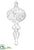 Snowed Glass Finial Ornament - Clear White - Pack of 6
