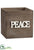Silk Plants Direct Peace Wood Box - Gray White - Pack of 4