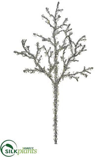 Beaded Plastic Twig Spray - Silver - Pack of 12