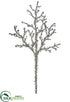 Silk Plants Direct Beaded Plastic Twig Spray - Silver - Pack of 12