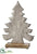 Aluminum Christmas Tree With Wood Base - Silver - Pack of 2