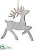Silk Plants Direct Reindeer Ornament - Silver - Pack of 24