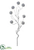 Silk Plants Direct Glittered Chestnut Spray - Silver - Pack of 12