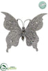 Silk Plants Direct Rhinestone Butterfly - Silver - Pack of 12