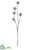 Plastic Globe Thistle Spray - Silver - Pack of 12