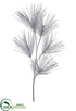 Silk Plants Direct Metallic Long Needle Pine Spray - Silver - Pack of 12