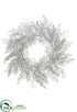 Silk Plants Direct Glittered Plastic Fern, Twig Wreath - Silver - Pack of 2