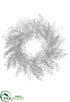 Silk Plants Direct Glittered Plastic Fern, Twig Wreath - Silver - Pack of 2