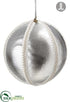 Silk Plants Direct Metallic Ball Ornament - Silver - Pack of 6