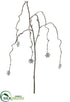 Silk Plants Direct Star on Palstic Twig Hanging Spray - Silver - Pack of 24