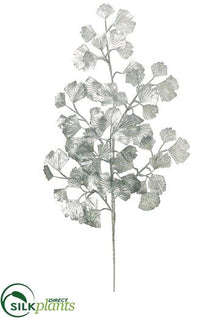 Metallic Gingko Spray - Silver - Pack of 6