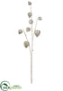 Silk Plants Direct Metallic Chinese Lantern Spray - Silver - Pack of 6