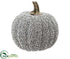 Silk Plants Direct Beaded Pumpkin - Silver - Pack of 6