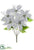 Metallic, Velvet Poinsettia Bush - Silver - Pack of 12
