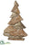Silk Plants Direct Wood Christmas Tree - Beige Silver - Pack of 2