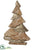 Silk Plants Direct Wood Christmas Tree - Beige Silver - Pack of 2
