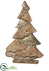 Silk Plants Direct Wood Christmas Tree - Beige Silver - Pack of 2