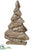 Silk Plants Direct Wood Christmas Tree - Beige Silver - Pack of 4