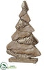 Silk Plants Direct Wood Christmas Tree - Beige Silver - Pack of 4